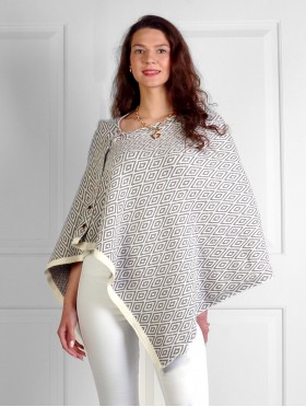 Diamond Pattern Button Shawl